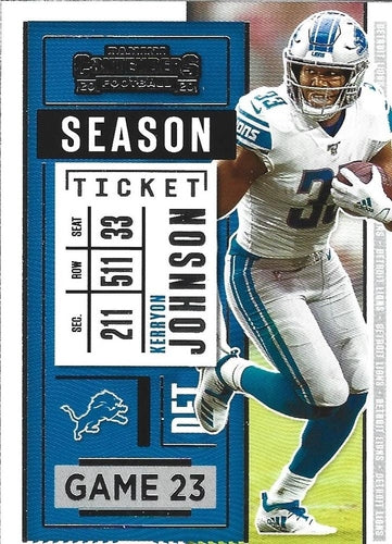 #68 Kerryon Johnson - Detroit Lions - 2020 Panini Contenders Football