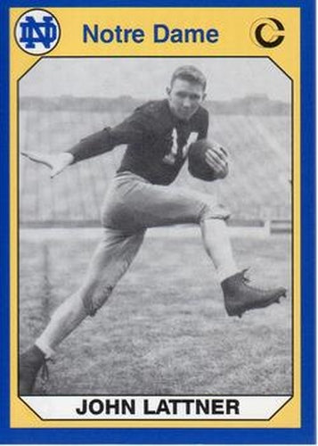 #68 John Lattner - Notre Dame Fighting Irish - 1990 Collegiate Collection Notre Dame Football