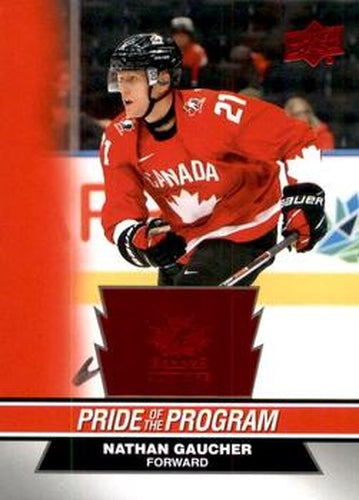 #68 Nathan Gaucher - Canada - 2023 Upper Deck Team Canada Juniors - Red Foil Hockey