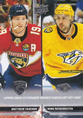 #699 Matthew Tkachuk / Nino Niederreiter - Florida Panthers / Nashville Predators - 2022-23 Upper Deck Hockey
