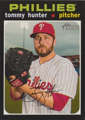 #699 Tommy Hunter - Philadelphia Phillies - 2020 Topps Heritage Baseball