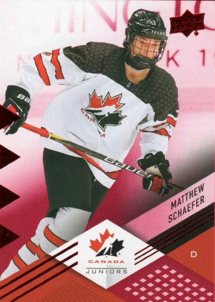 #69 Matthew Schaefer - Canada - 2024 Upper Deck Team Canada Juniors - Red Foil Hockey