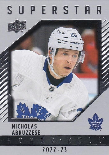#HR69 Nick Abruzzese - Toronto Maple Leafs - 2022-23 Upper Deck - Honor Roll Hockey