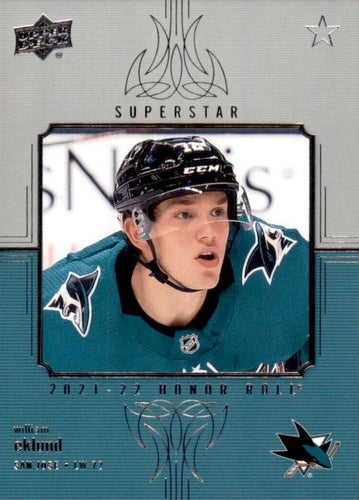 #HR-69 William Eklund - San Jose Sharks - 2021-22 Upper Deck - Honor Roll Hockey