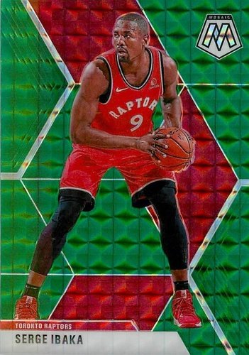 #69 Serge Ibaka - Toronto Raptors - 2019-20 Panini Mosaic - Green Prizm Basketball