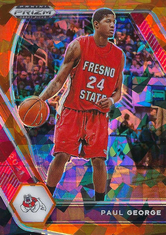 #69 Paul George - Fresno State Bulldogs - 2021 Panini Prizm Draft Picks - Orange Ice Basketball
