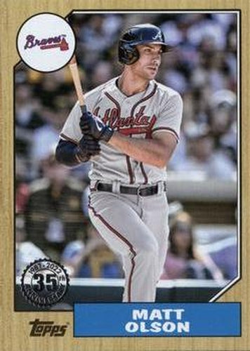 #87TBU-6 Matt Olson - Atlanta Braves - 2022 Topps Update - 1987 Topps Baseball 35th Anniversary Baseball