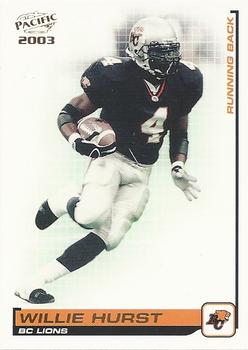#6 Willie Hurst - British Columbia Lions - 2003 Pacific CFL Football