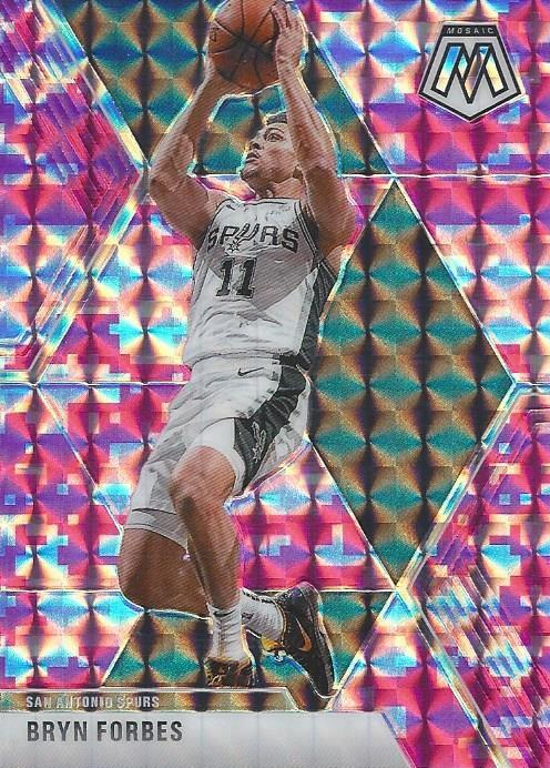#6 Bryn Forbes - San Antonio Spurs - 2019-20 Panini Mosaic - Camo Pink Basketball