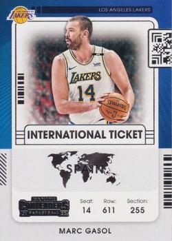 #6 Marc Gasol - Los Angeles Lakers - 2021-22 Panini Contenders - International Ticket Basketball