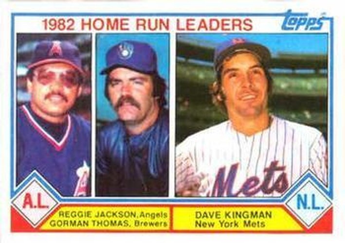 #702 1982 Home Run Leaders Reggie Jackson / Gorman Thomas / Dave Kingman - California Angels / Milwaukee Brewers / New York Mets - 1983 Topps Baseball