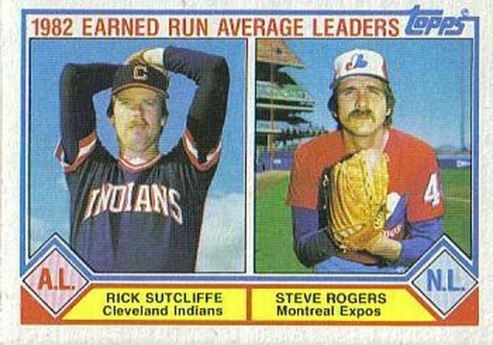 #707 1982 Earned Run Average Leaders Rick Sutcliffe / Steve Rogers - Cleveland Indians / Montreal Expos - 1983 Topps Baseball