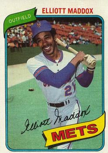 #707 Elliott Maddox - New York Mets - 1980 Topps Baseball