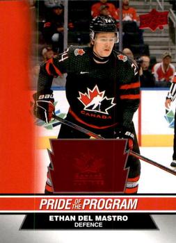 #70 Ethan Del Mastro - Canada - 2023 Upper Deck Team Canada Juniors - Red Foil Hockey