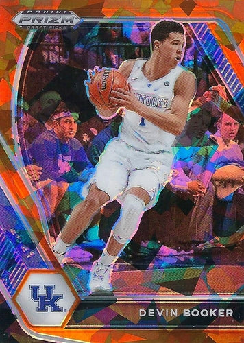#70 Devin Booker - Kentucky Wildcats - 2021 Panini Prizm Draft Picks - Orange Ice Basketball