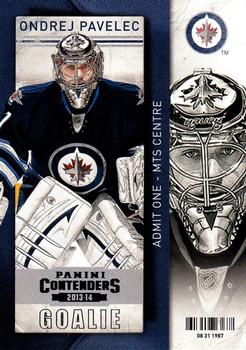 #70 Ondrej Pavelec - Winnipeg Jets - 2013-14 Panini Contenders Hockey