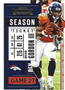 #70 Melvin Gordon III - Denver Broncos - 2020 Panini Contenders Football