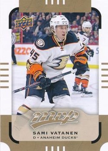 #70 Sami Vatanen - Anaheim Ducks - 2015-16 Upper Deck MVP Hockey