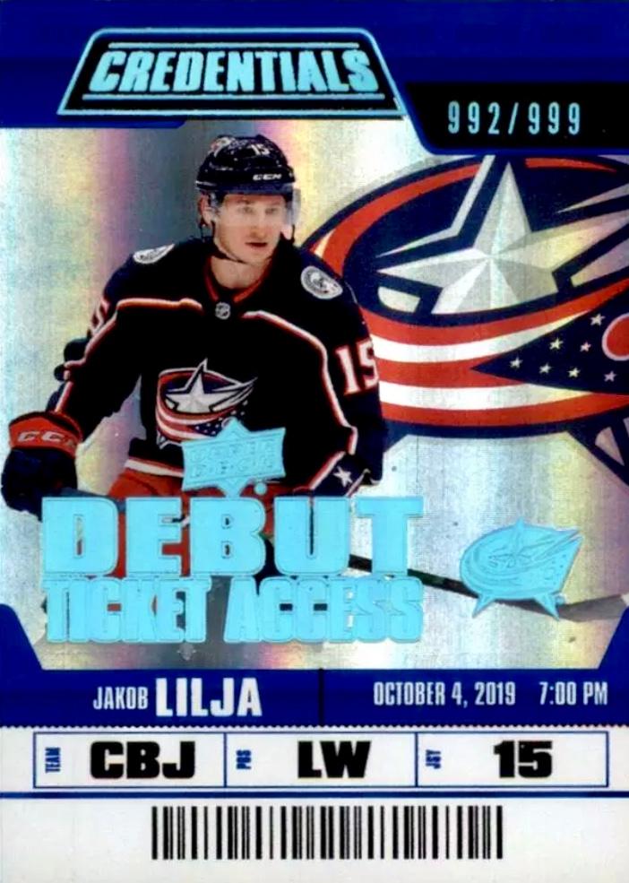 #70 Jakob Lilja - Columbus Blue Jackets - 2019-20 Upper Deck Credentials Hockey