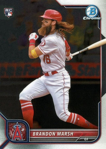 #70 Brandon Marsh - Los Angeles Angels - 2022 Bowman Chrome Baseball