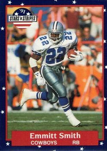 #70 Emmitt Smith - Dallas Cowboys - 1991 Fleer Stars 'n Stripes Football