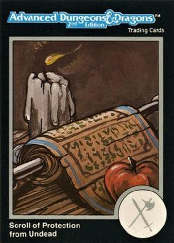 #713 Scroll of Protection from Undead - 1991 TSR Advanced Dungeons & Dragons - Silver