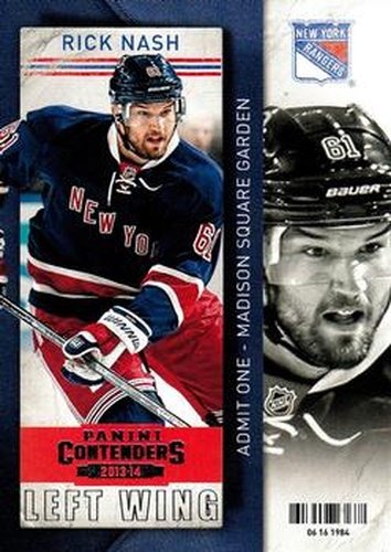 #71 Rick Nash - New York Rangers - 2013-14 Panini Contenders Hockey