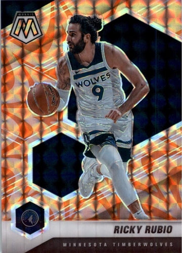 #71 Ricky Rubio - Minnesota Timberwolves - 2020-21 Panini Mosaic - Mosaic Reactive Orange Basketball