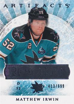#RED222 Matt Irwin - San Jose Sharks - 2012-13 Upper Deck Artifacts Hockey