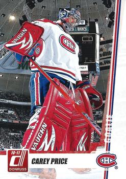 #72 Carey Price - Montreal Canadiens - 2010-11 Donruss Hockey