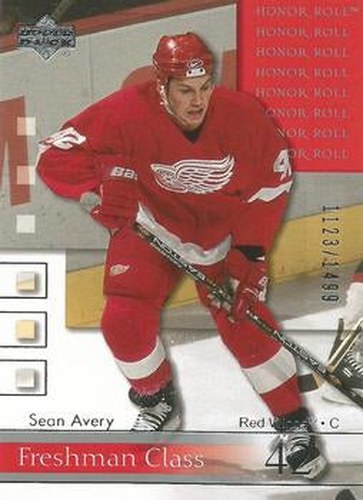 #72 Sean Avery - Detroit Red Wings - 2001-02 Upper Deck Honor Roll Hockey