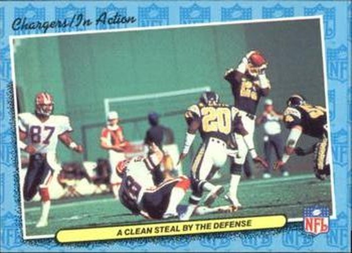 #72 A Clean Steal by the Defense - San Diego Chargers - 1986 Fleer Team Action Football