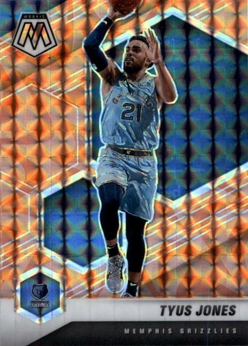 #72 Tyus Jones - Memphis Grizzlies - 2020-21 Panini Mosaic - Mosaic Reactive Orange Basketball