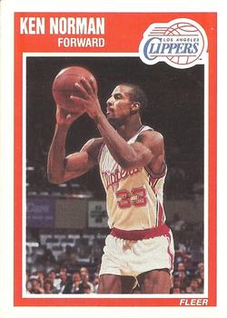 #72 Ken Norman - Los Angeles Clippers - 1989-90 Fleer Basketball