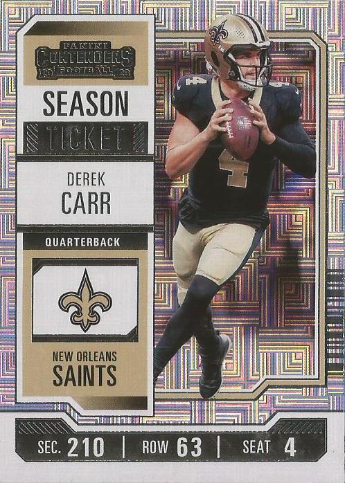 #72 Derek Carr - New Orleans Saints - 2023 Panini Contenders Football