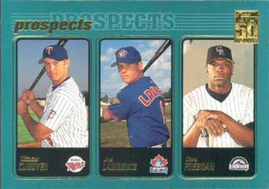 #730 Michael Cuddyer / Joe Lawrence / Choo Freeman - Minnesota Twins / Toronto Blue Jays / Colorado Rockies - 2001 Topps Baseball