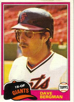 #734 Dave Bergman - San Francisco Giants - 1981 Topps Baseball