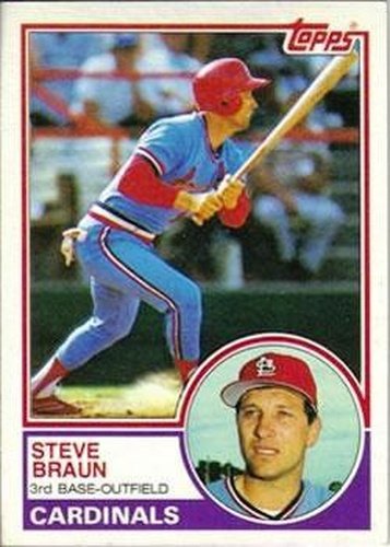 #734 Steve Braun - St. Louis Cardinals - 1983 Topps Baseball