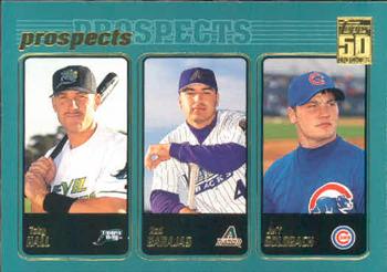 #734 Toby Hall / Rod Barajas / Jeff Goldbach - Tampa Bay Devil Rays / Arizona Diamondbacks / Chicago Cubs - 2001 Topps Baseball