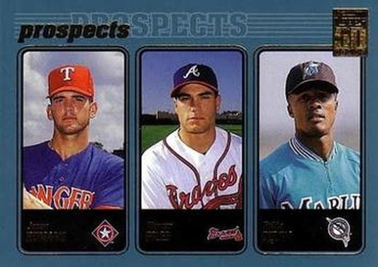 #735 Jason Romano / Marcus Giles / Pablo Ozuna - Texas Rangers / Atlanta Braves / Florida Marlins - 2001 Topps Baseball