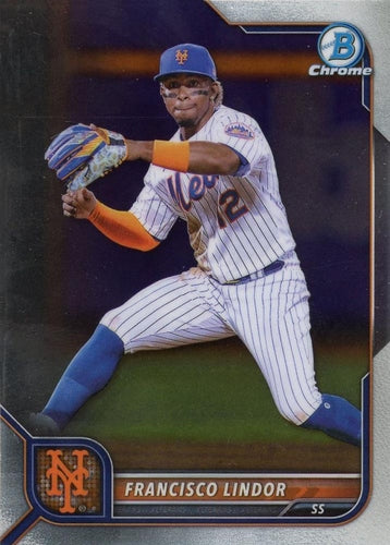 #73 Francisco Lindor - New York Mets - 2022 Bowman Chrome Baseball