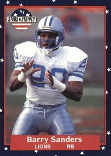 #73 Barry Sanders - Detroit Lions - 1991 Fleer Stars 'n Stripes Football