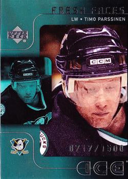 #73 Timo Parssinen - Anaheim Mighty Ducks - 2001-02 Upper Deck Ice Hockey