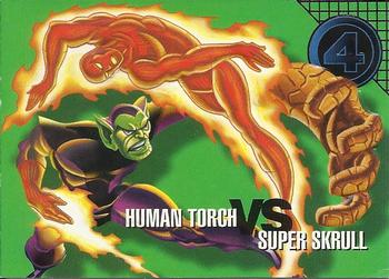 #74 Human Torch vs. Super Skrull - 1996 Fleer Marvel Vision