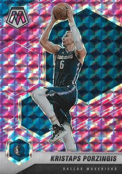#74 Kristaps Porzingis - Dallas Mavericks - 2020-21 Panini Mosaic - Mosaic Camo Pink Basketball