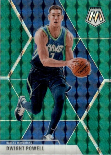 #74 Dwight Powell - Dallas Mavericks - 2019-20 Panini Mosaic - Green Prizm Basketball