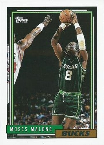 #74 Moses Malone - Milwaukee Bucks - 1992-93 Topps Basketball