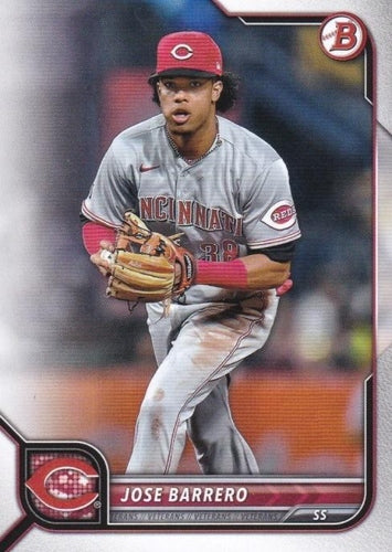 #74 Jose Barrero - Cincinnati Reds - 2022 Bowman Baseball