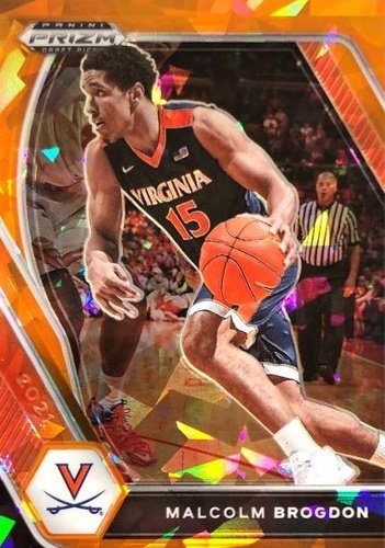 #74 Malcolm Brogdon - Virginia Cavaliers - 2021 Panini Prizm Draft Picks - Orange Ice Basketball