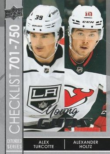 #750 Young Guns Checklist Alex Turcotte / Alexander Holtz - Los Angeles Kings / New Jersey Devils - 2021-22 Upper Deck Hockey